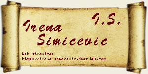 Irena Simićević vizit kartica